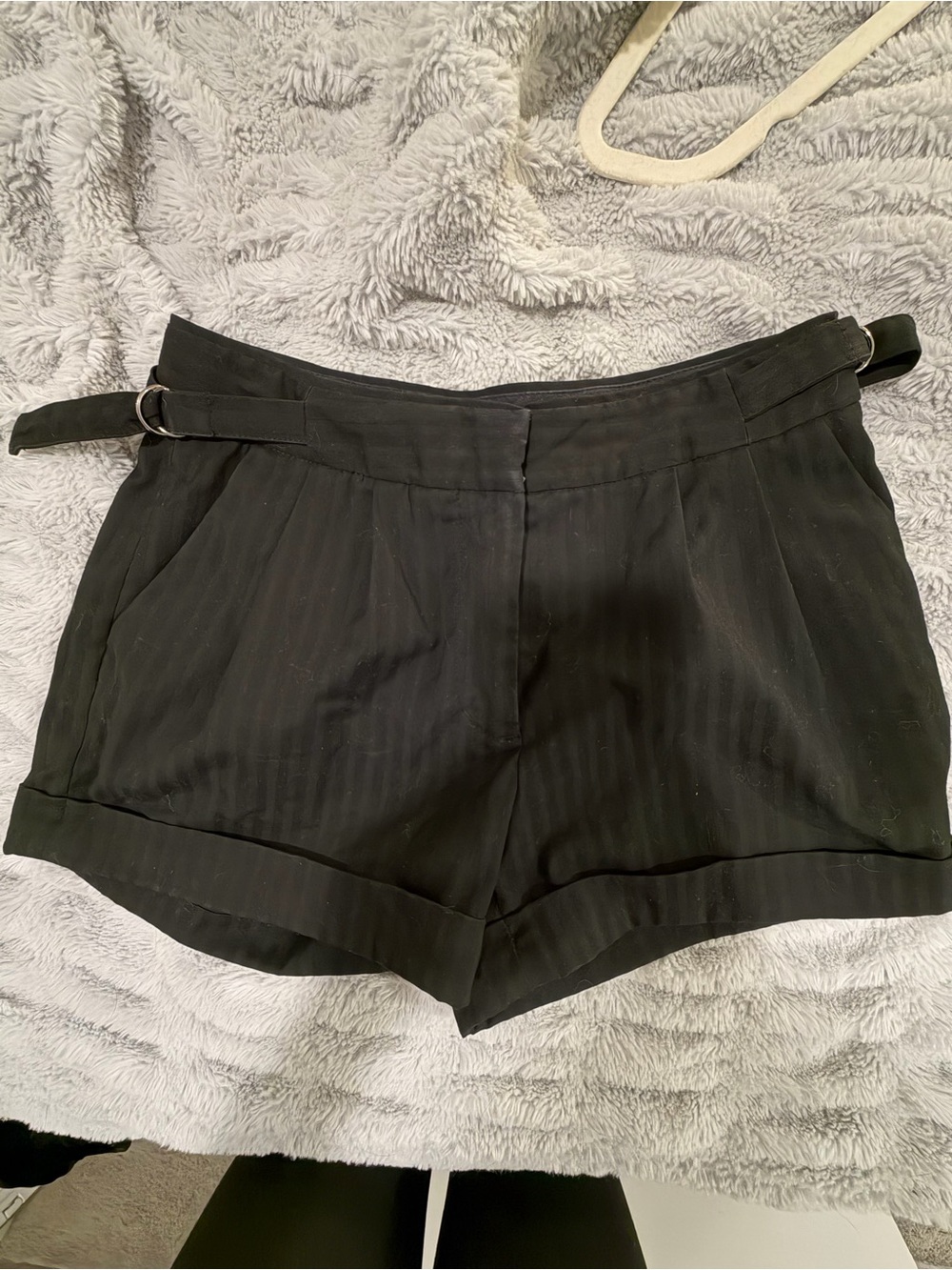 Alexander McQueen Black Tailored Women’s Shorts with Side Buckle